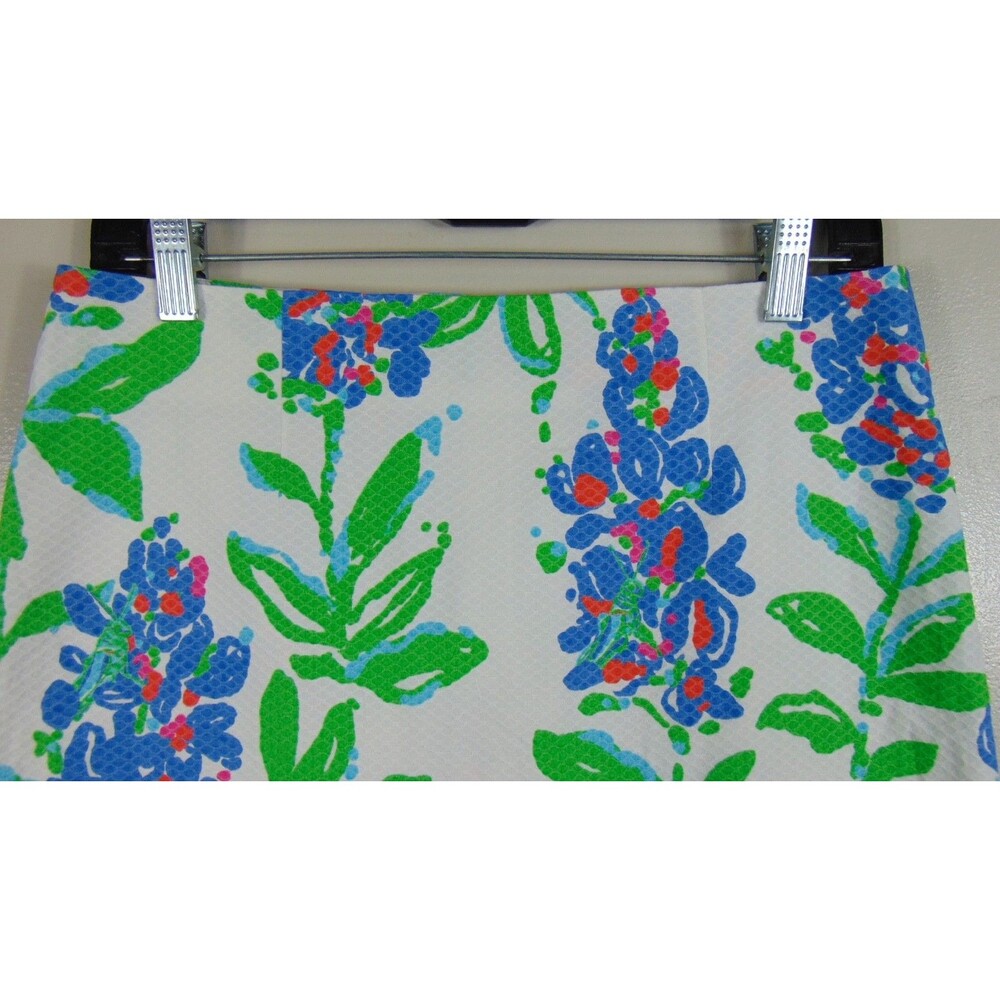 Lilly Pulitzer Floral Skirt Lined Womens Size 4 Knee Cotton Preppy Resort A line - Picture 5 of 9